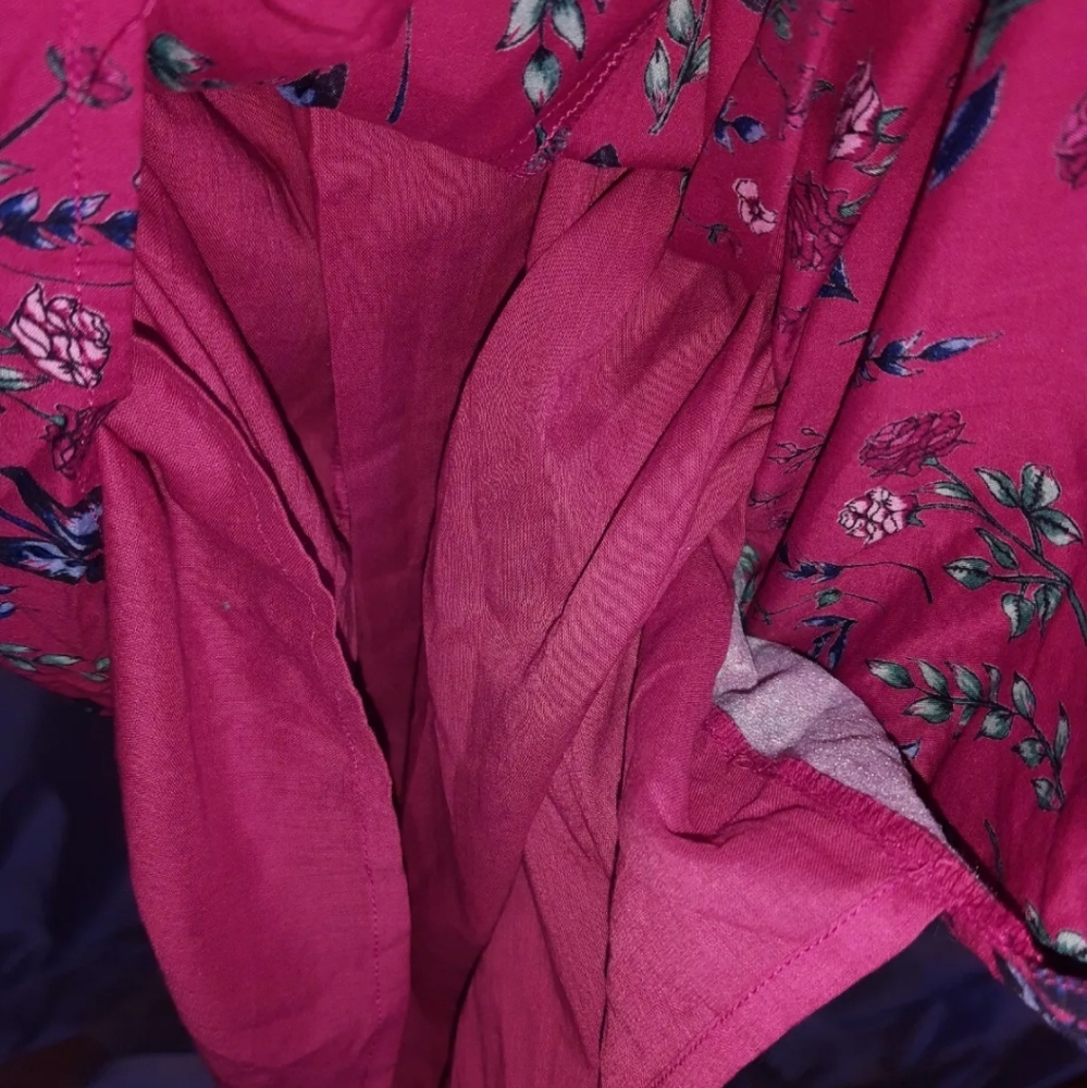 Raspberry Red Butterfly Button Front Midi Dress Joe Browns UK 14 Short Sleeve. - Picture 11 of 11